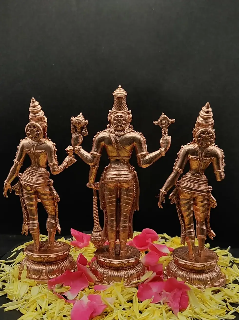 Thumbnail: Traditional Bronze Varadharaja Perumal Idol for Prosperity, Devotion and Temple Worship