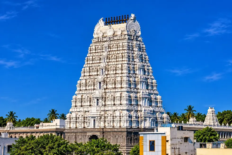 Sri Kalahasteeswara Temple in Srikalahasti, Andhra Pradesh, representing the Air element, dedicated to Lord Shiva and known for its Vayu Lingam, sacred legends, ancient temple architecture, and spiritual traditions.