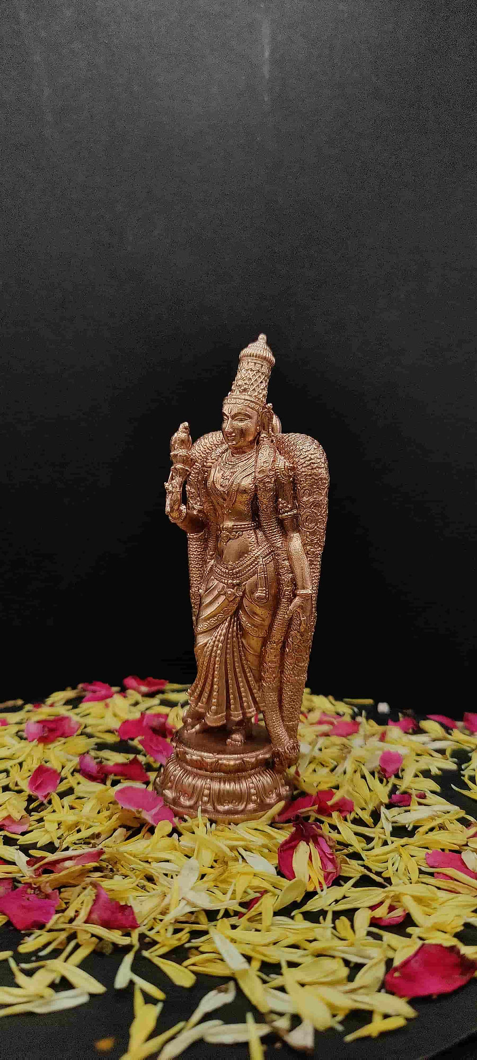 Handcrafted Bronze Madurai Meenakshi Amman Idol – Goddess Parvati Temple Statue