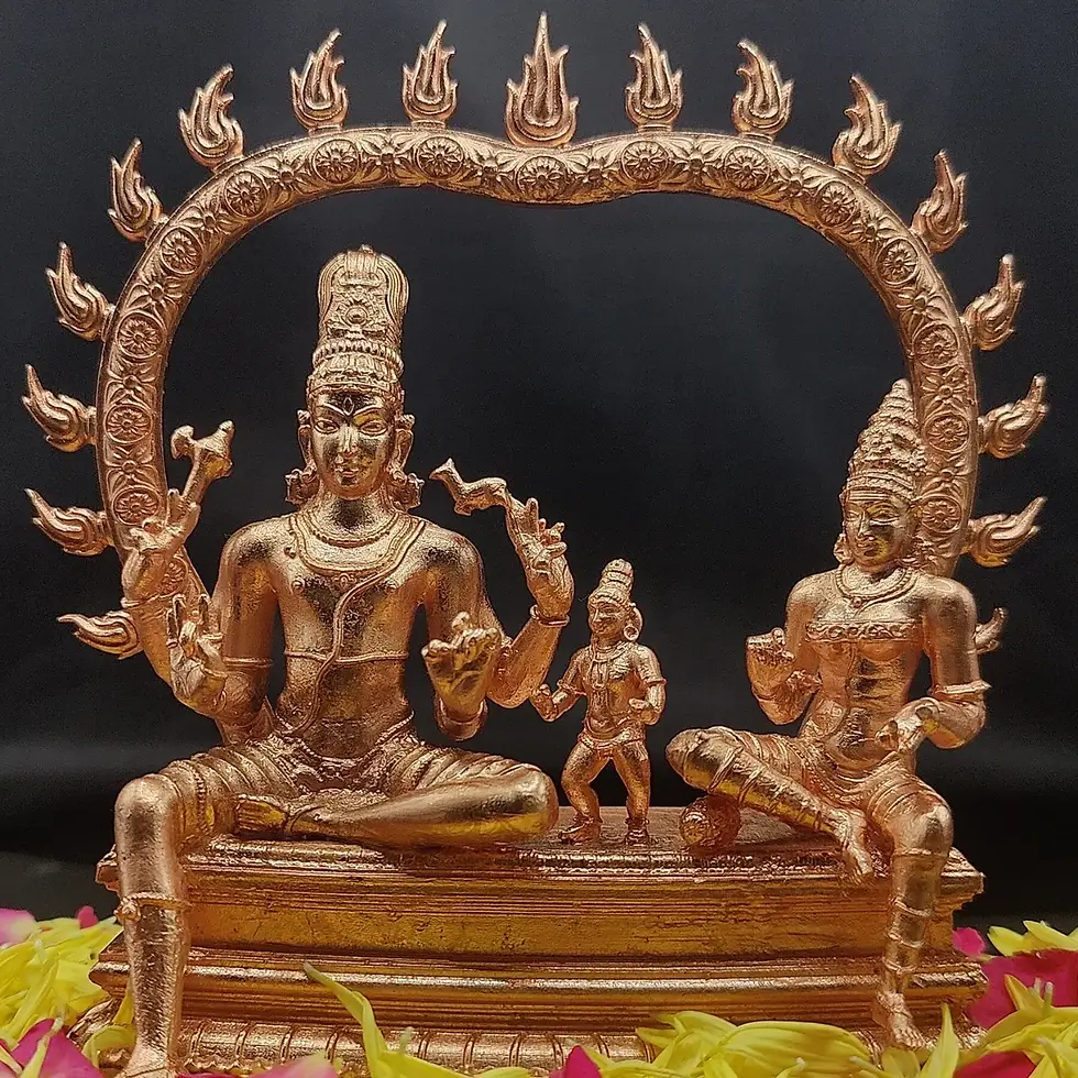 Bronze Somaskandar Idol – Divine Shiva Parvati Murugan Statue for Home Temple Worship