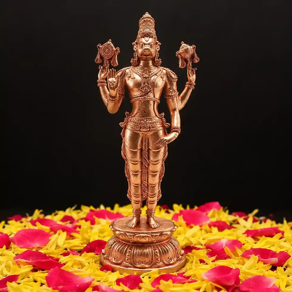 Varaha Avatar bronze idol of Lord Vishnu Traditional Varaha Swamy bronze statue