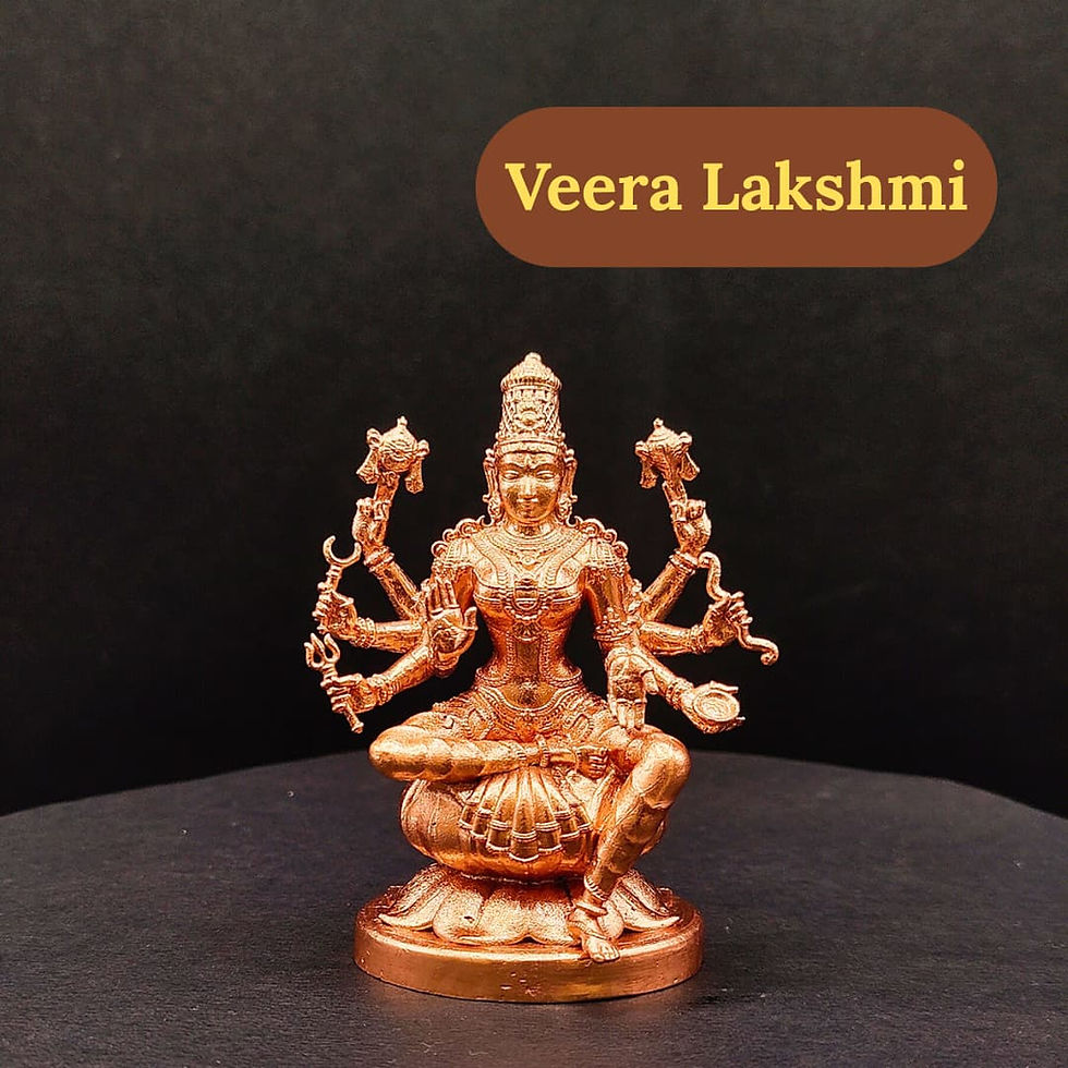 Thumbnail: Handcrafted Bronze Veera Lakshmi Idol – Goddess of Courage & Strength