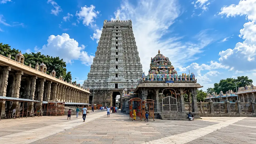 Jambukeswarar Temple in Thiruvanaikaval, near Tiruchirappalli, representing the Water element among the Pancha Bhoota Sthalams, dedicated to Lord Shiva and celebrated for its sacred water Lingam, temple architecture, and Shaivite traditions.
