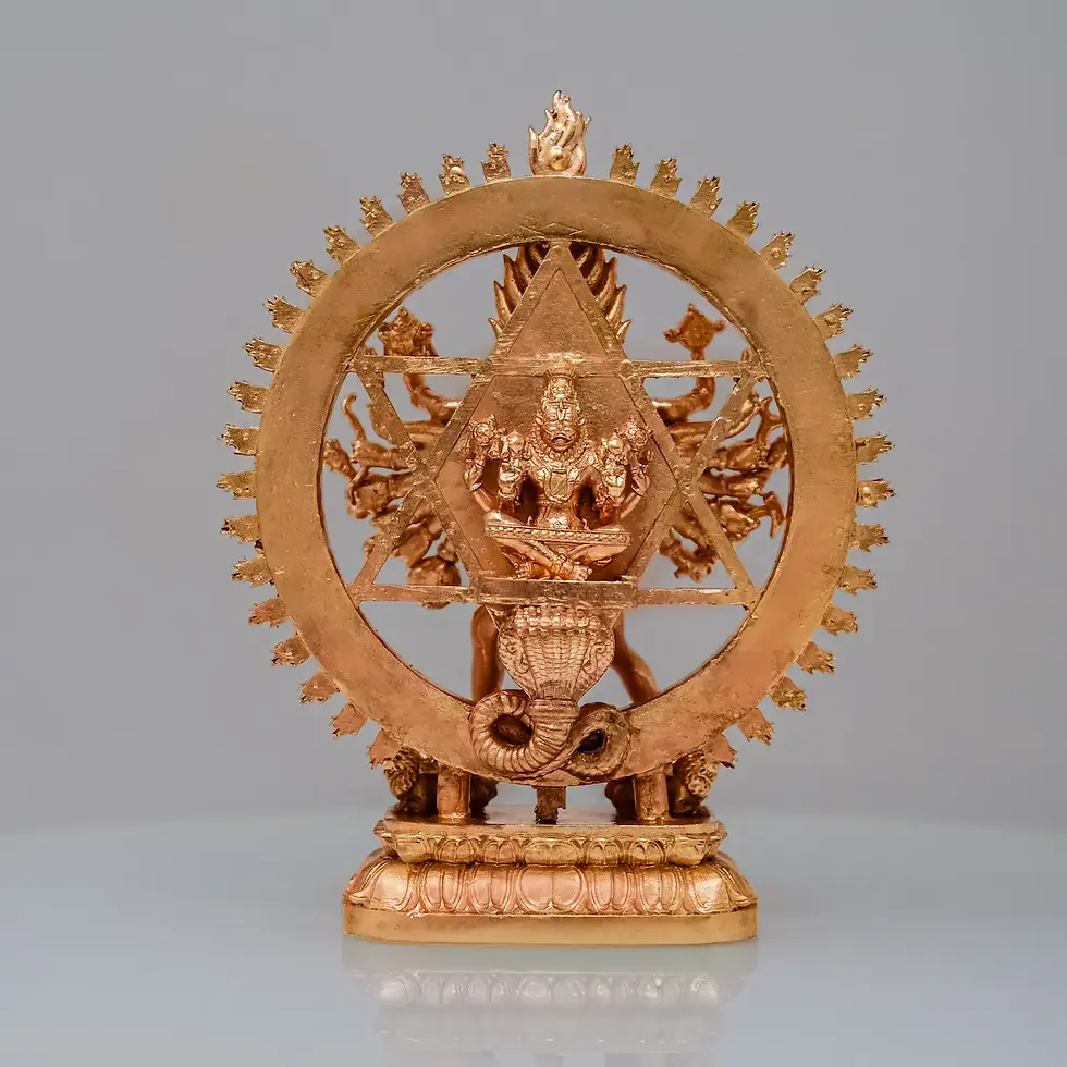 Handcrafted Bronze Chakrathalwar Statue – Sacred Sudarshana Perumal Idol for Pooja Room