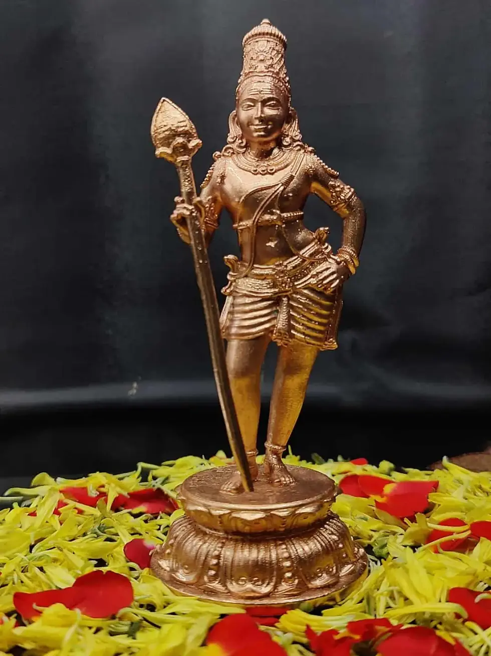 Bronze Bala Murugan Idol – Young Lord Muruga Statue for Courage, Blessings and Home Temple Worship
