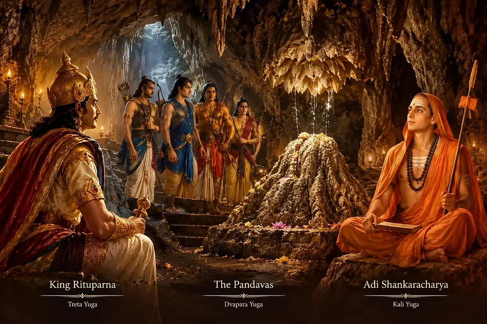 Rituparna to Adi Shankaracharya, exploring the traditional history and legends associated with Patal Bhuvaneshwar cave, ancient Hindu mythology, sacred traditions, and spiritual heritage.