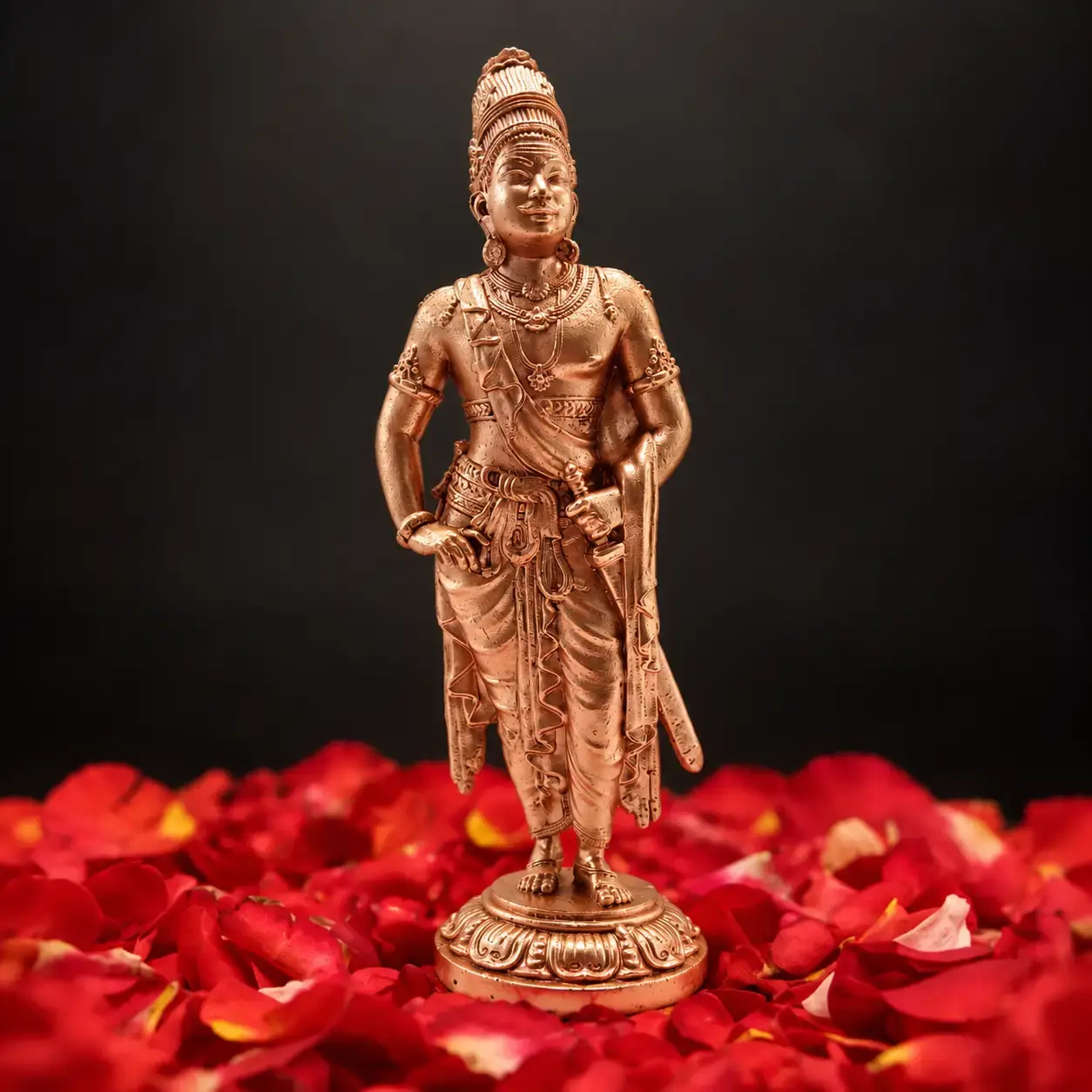 Raja Raja Cholan Statue 6"H