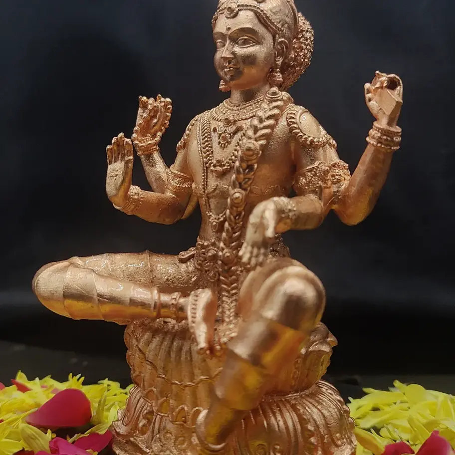 Bronze Balambika Amman Idol – Sacred Goddess Statue for Blessings and Pooja Room Worship