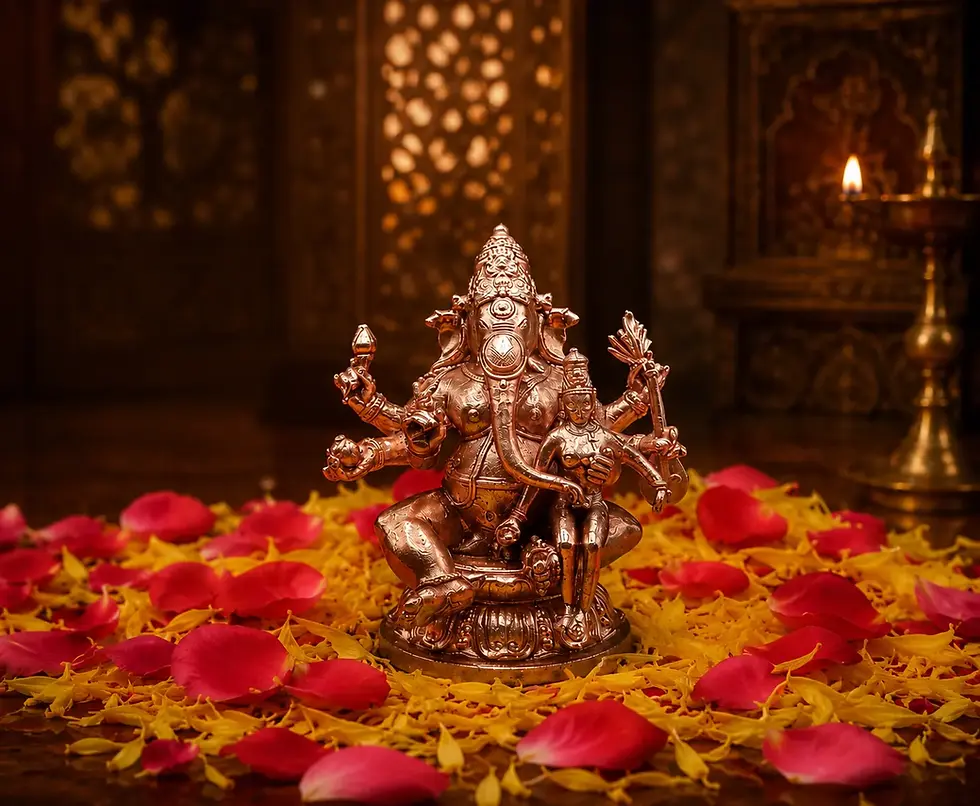 Ucchista Ganapati idol representing a unique form of Lord Ganesha associated with tantric traditions, spiritual energy, wisdom, Kundalini Shakti, divine power, transformation, and the removal of obstacles.