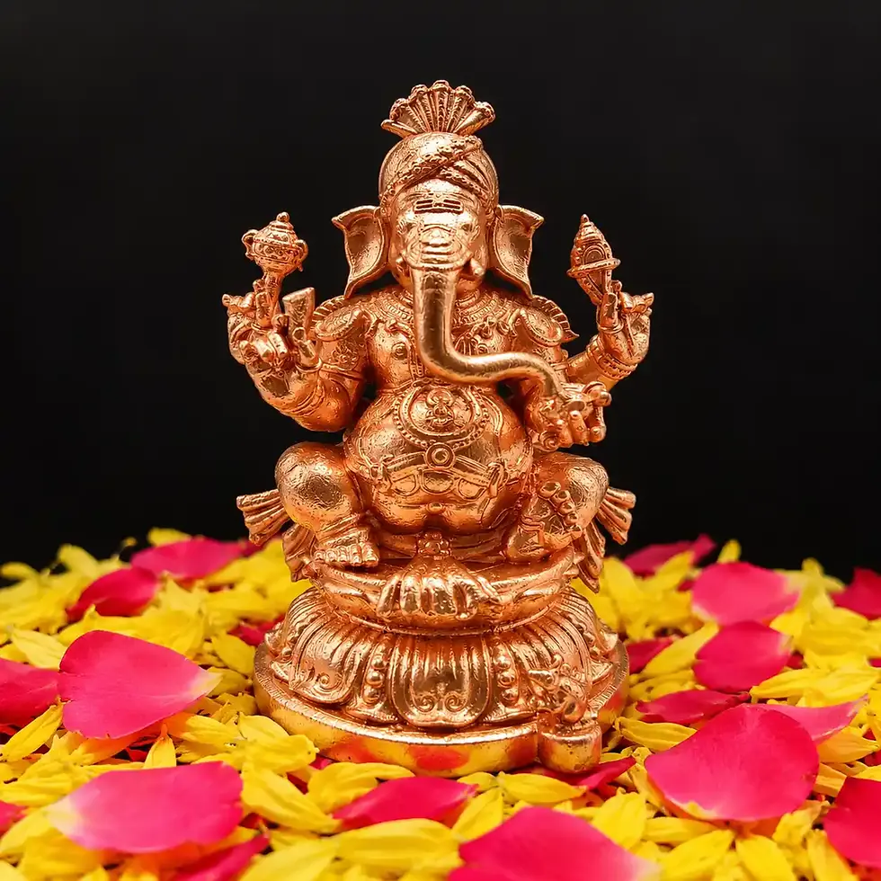 Raja Ganapathi Panchaloha statue Raja Ganapathi traditional Ganesha idol