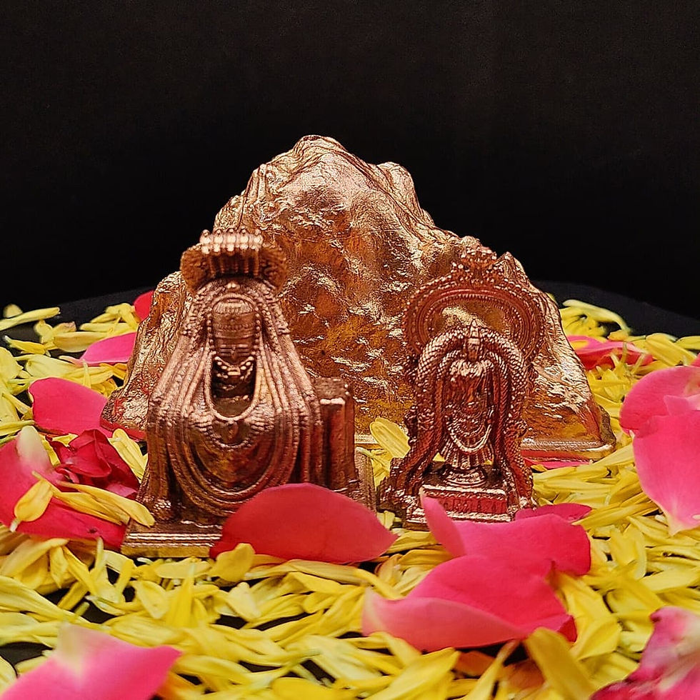 Traditional Bronze Annamalaiyar Unnamalai Amman Idol Set – Divine God & Goddess Statue for Home Pooja