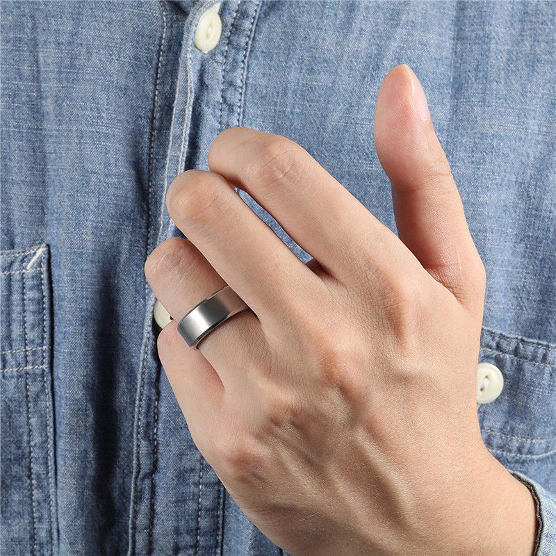 Thumbnail: Titanium Ring Silver Color Brushed  Wedding Band Luxury - 4/6/8/10mm