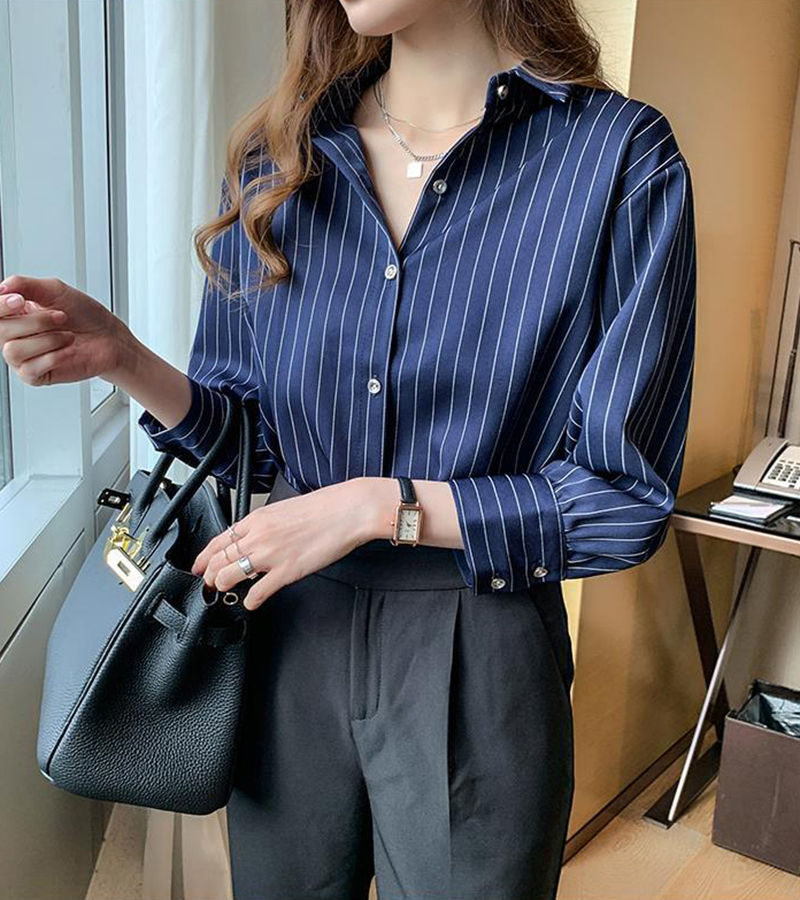Thumbnail: Striped Shirt Women Chic Long Sleeve - The Timeless Stripe Essential