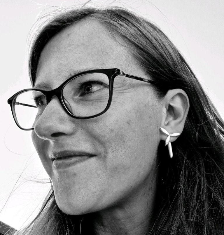 Thumbnail: Recycled silver wind turbine earrings