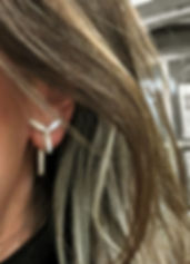 Recycled silver wind turbine earrings