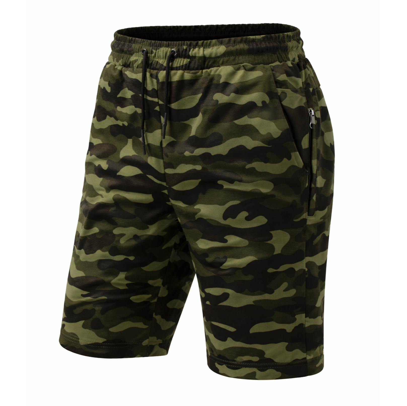 Men's Tech Fleece Jogger Lounge Shorts W Zip Pocket