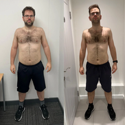 Male fat loss transformation front view