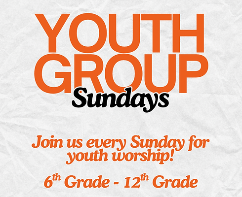 Orange White and Black Paper Texture Bold Typography Sunday Service Church Event Instagram