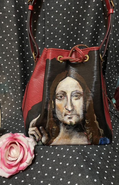 Thumbnail: Custom Painted Authentic Louis Vuitton bucket Bag