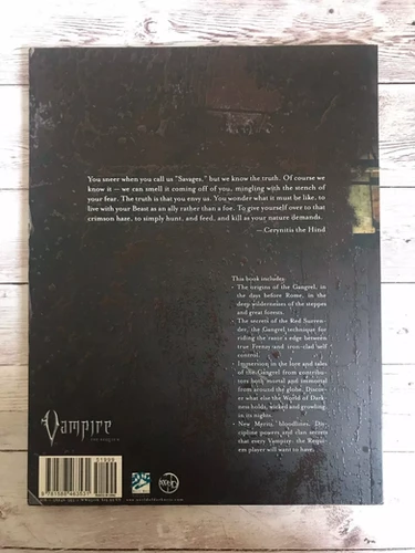 Livre Jeu De Rôle Vampire : The Requiem - Gangrel ~ Savage And Macabre - Occasion Correcte