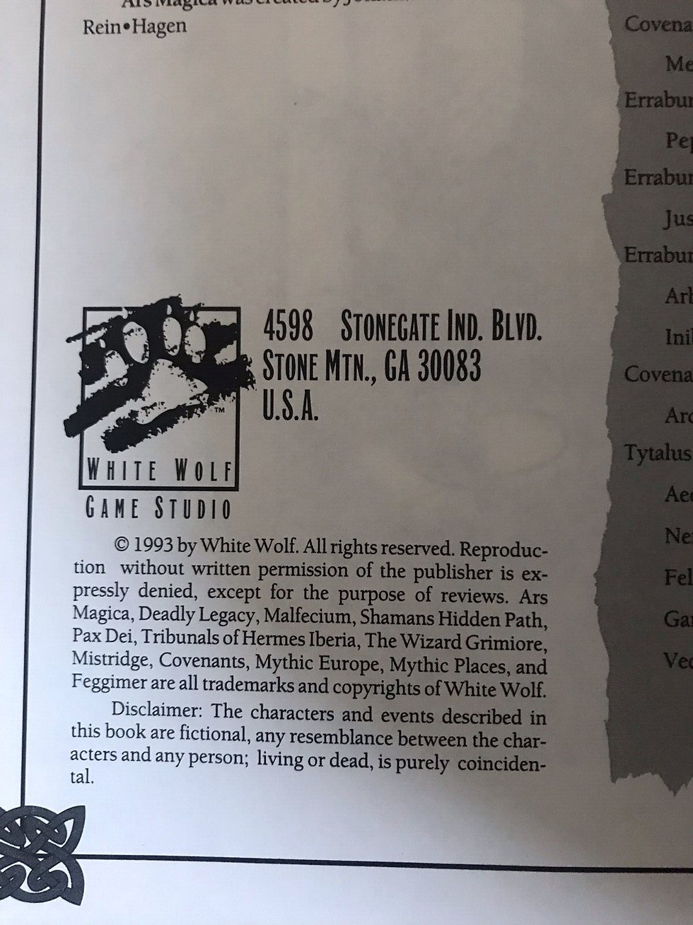 Thumbnail: The Wizard's Grimoire for Ars Magica
