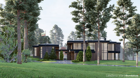 LATEŽERIO VILA | Namas Valakampiuose statomas pagal Surdokų architektūros studijoje sukurtą namo projektą. Modernus namas miško apsuptyje