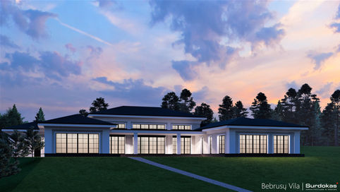 Bebrusų Vila GYVENAMOJO NAMO PROJEKTAS PRIE BEBRUSŲ EŽERO prabangus namas UNIKALŪS NAMŲ PROJEKTAI Surdoko architektūros studija 