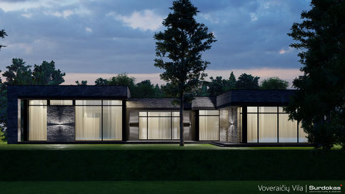 Voveraičių Vila NAMO PROJEKTAS ŠALIA NEMUNO prestižinis kvartalas Alytuje UNIKALŪS NAMŲ PROJEKTAI Surdoko architektūros studija 