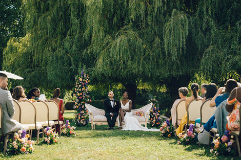 composition florales au sol cérémonie