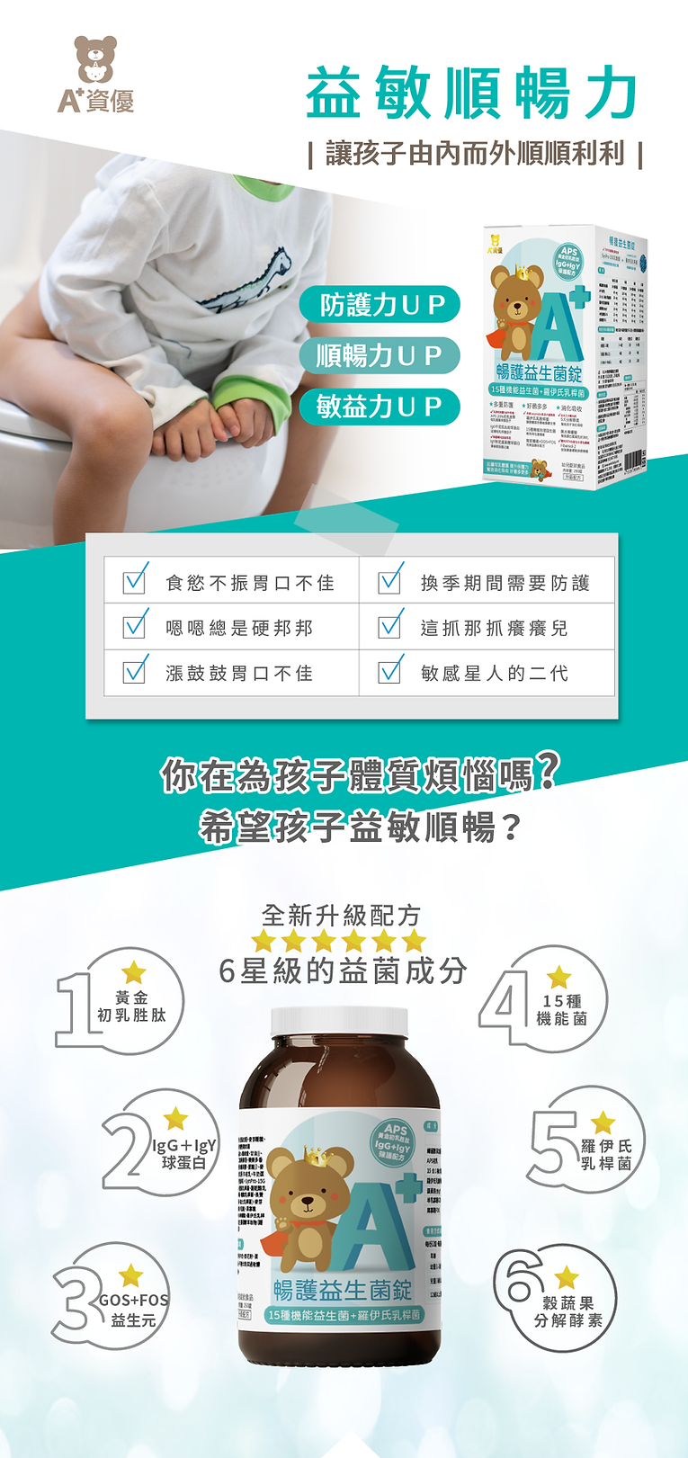 A+資優暢護益生菌錠1