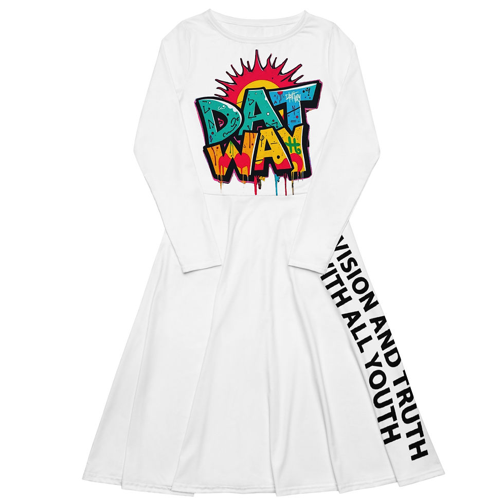 Thumbnail: All-over print long sleeve midi dress