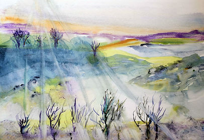 Julia Ball, Misty landscape, watercolour on Art Board.jpg