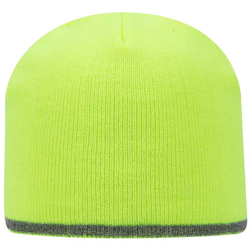 9" Classic Knit Beanie w/ Reflective Stripe