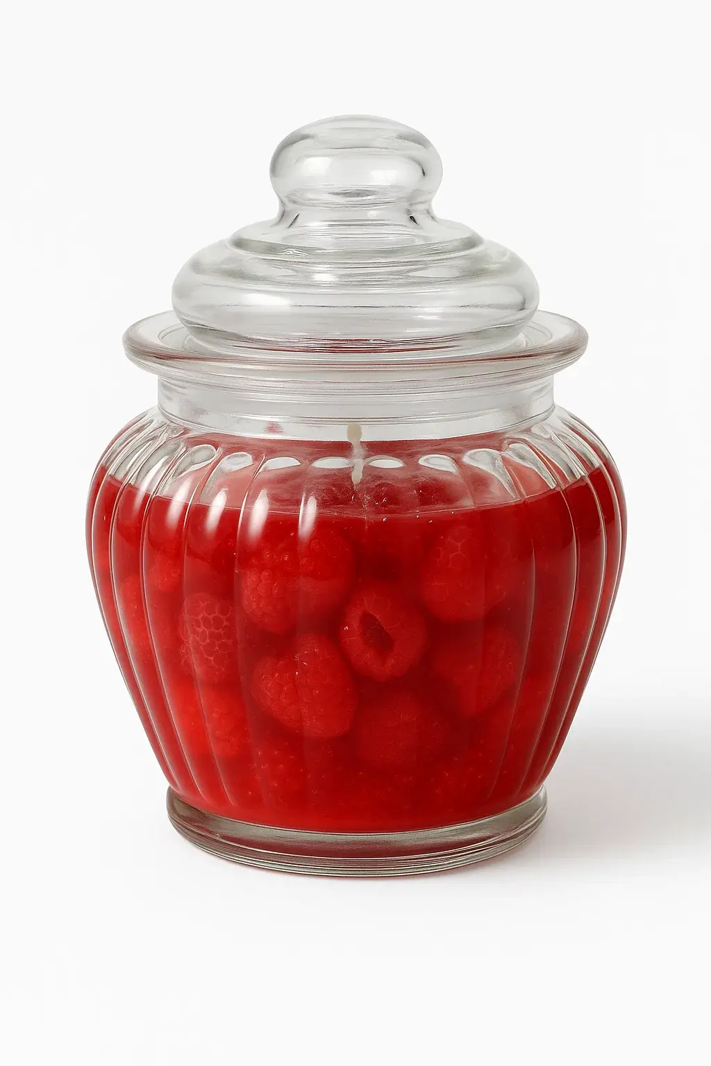 Vela de luxo branca e vermelha com morangos - Morango com chantilly