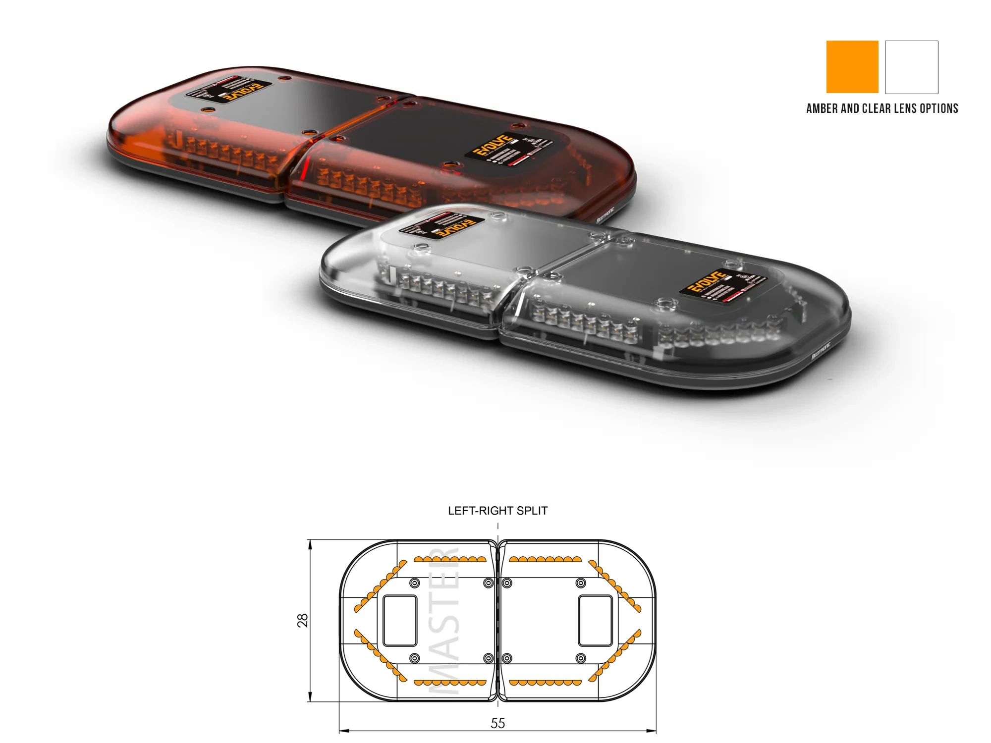 Redtronic Evolve Lite Lightbar – 55cm/21.5″ Amber