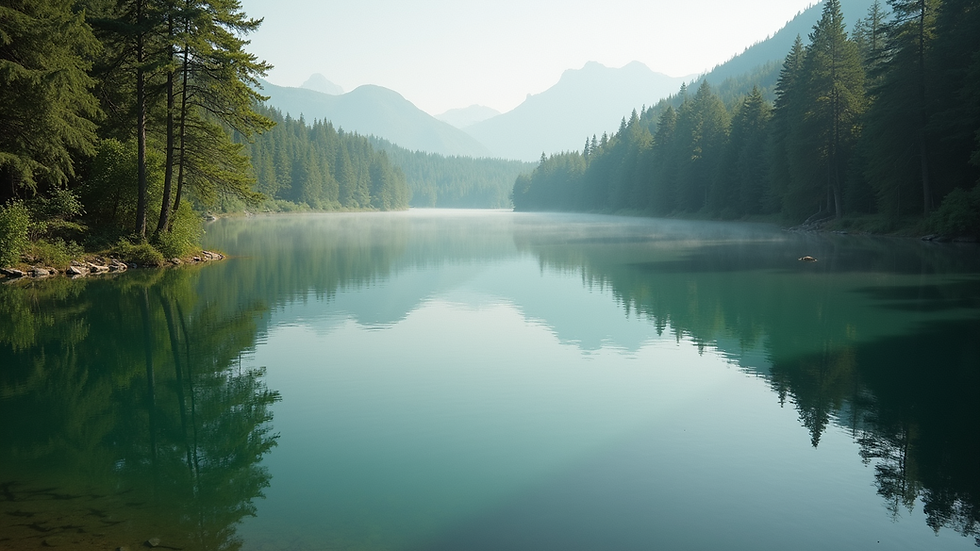 Close-up view of a tranquil lake surrounded by trees, symbolizing peace and reflection
