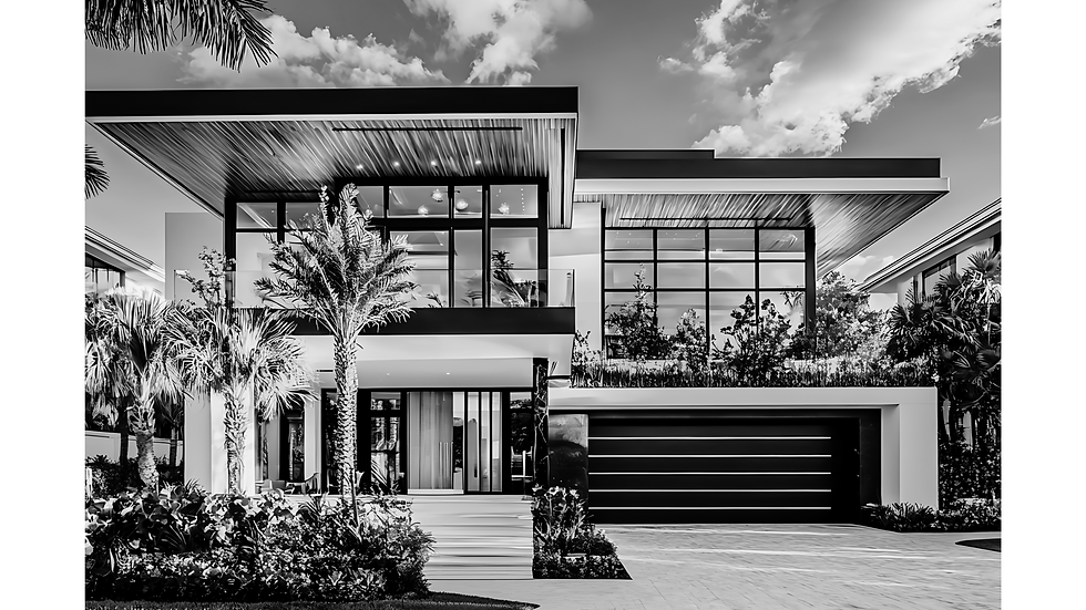 Striking modern Florida home with elegant design, luxurious features, and beautiful architecture overlooking the channel.