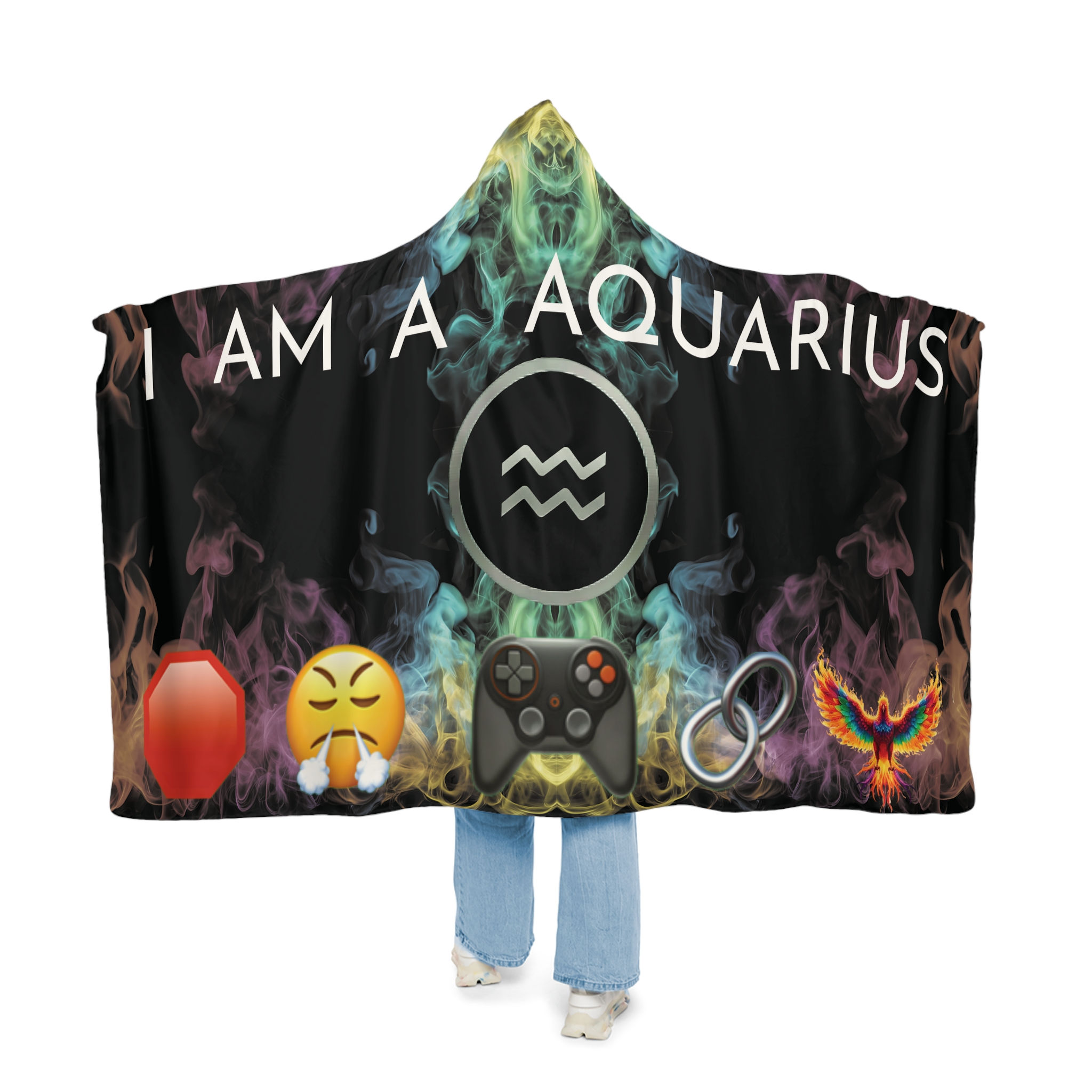 AQUARIUS HOODED BLANKET STOP FUCKING PLAYING WITH ME Zodiac | Hooded Throw