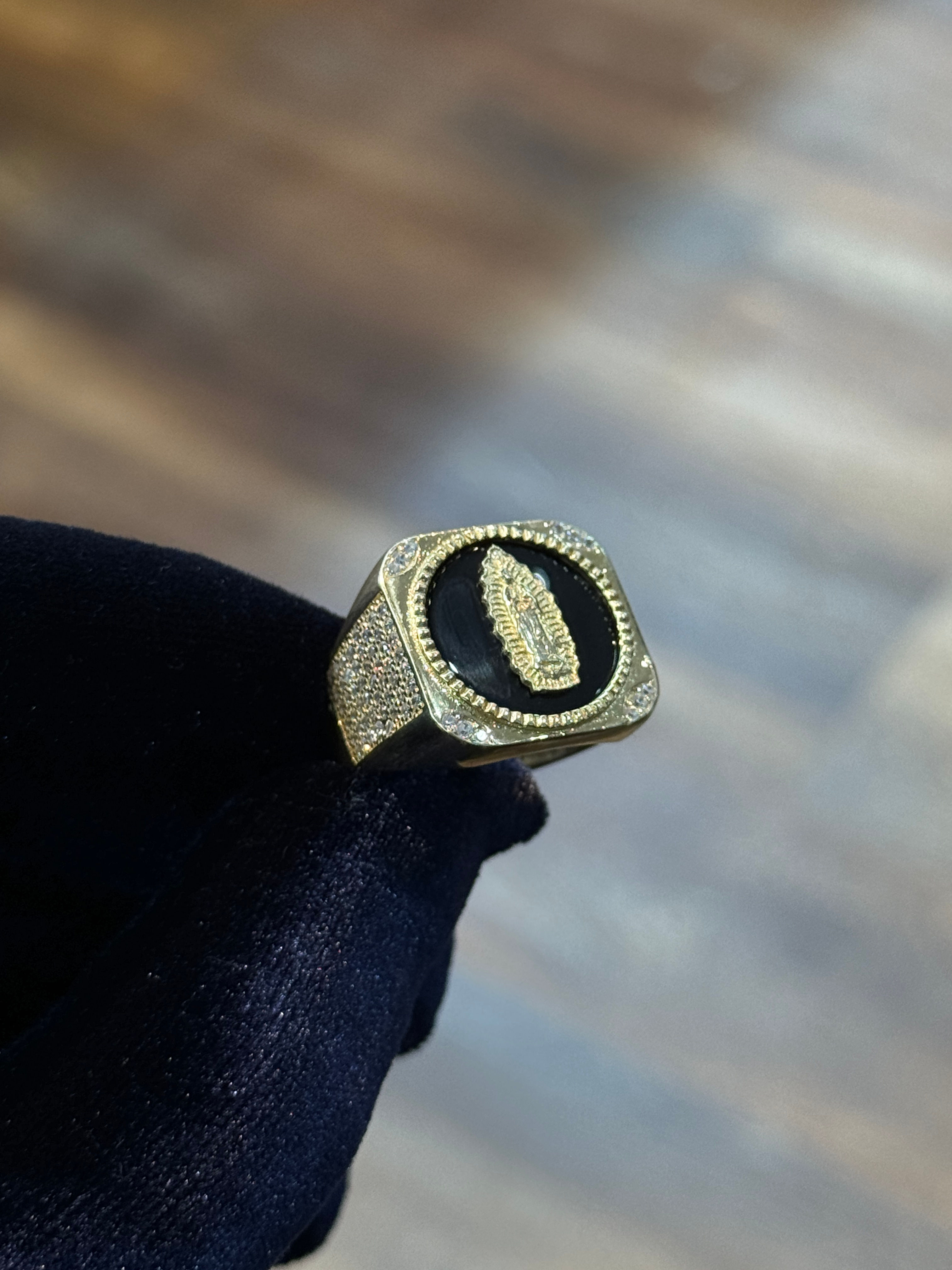 Men's Onyx Virgen De Guadalupe Ring
