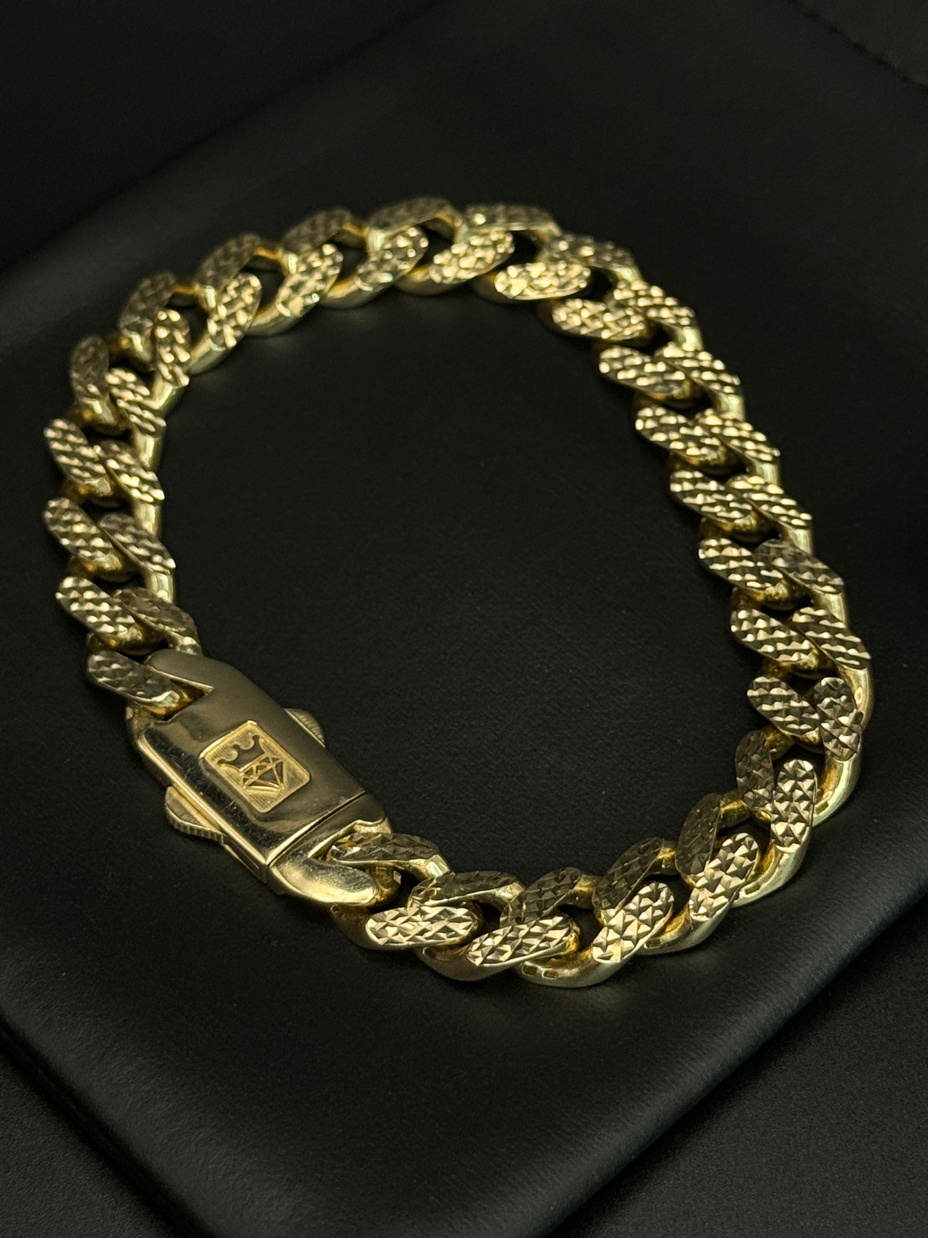 Men's Diamond-Cut Cuban Bracelet