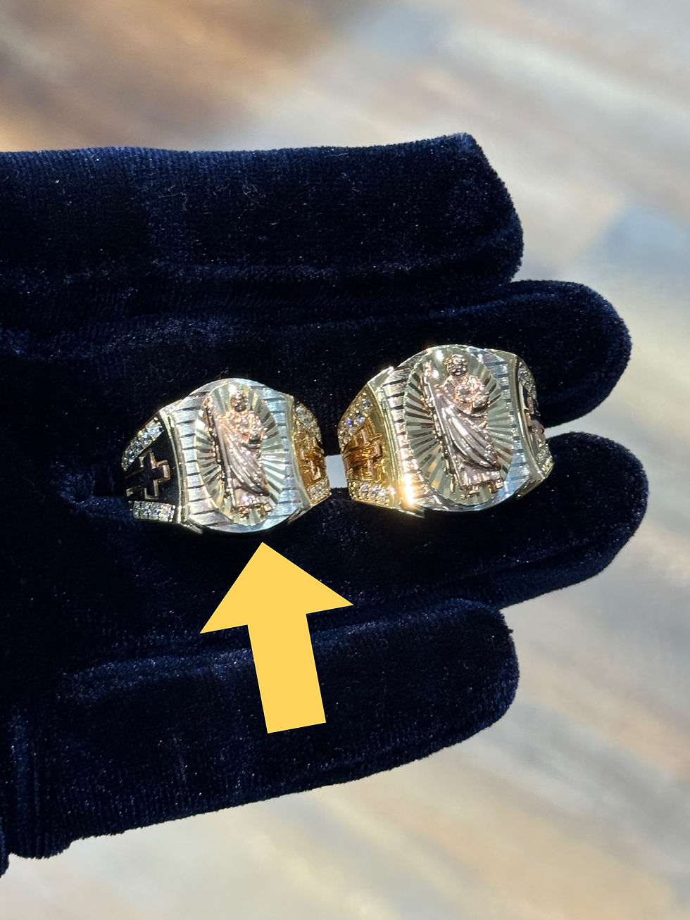 Miniatura: Men's Tri-Color San Judas Ring (small size)