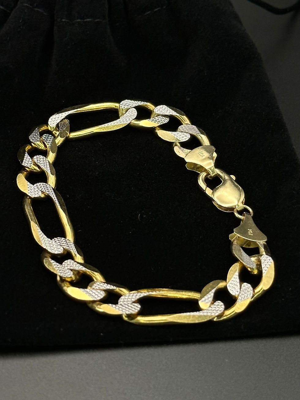 Two Tone Figaro Bracelet
