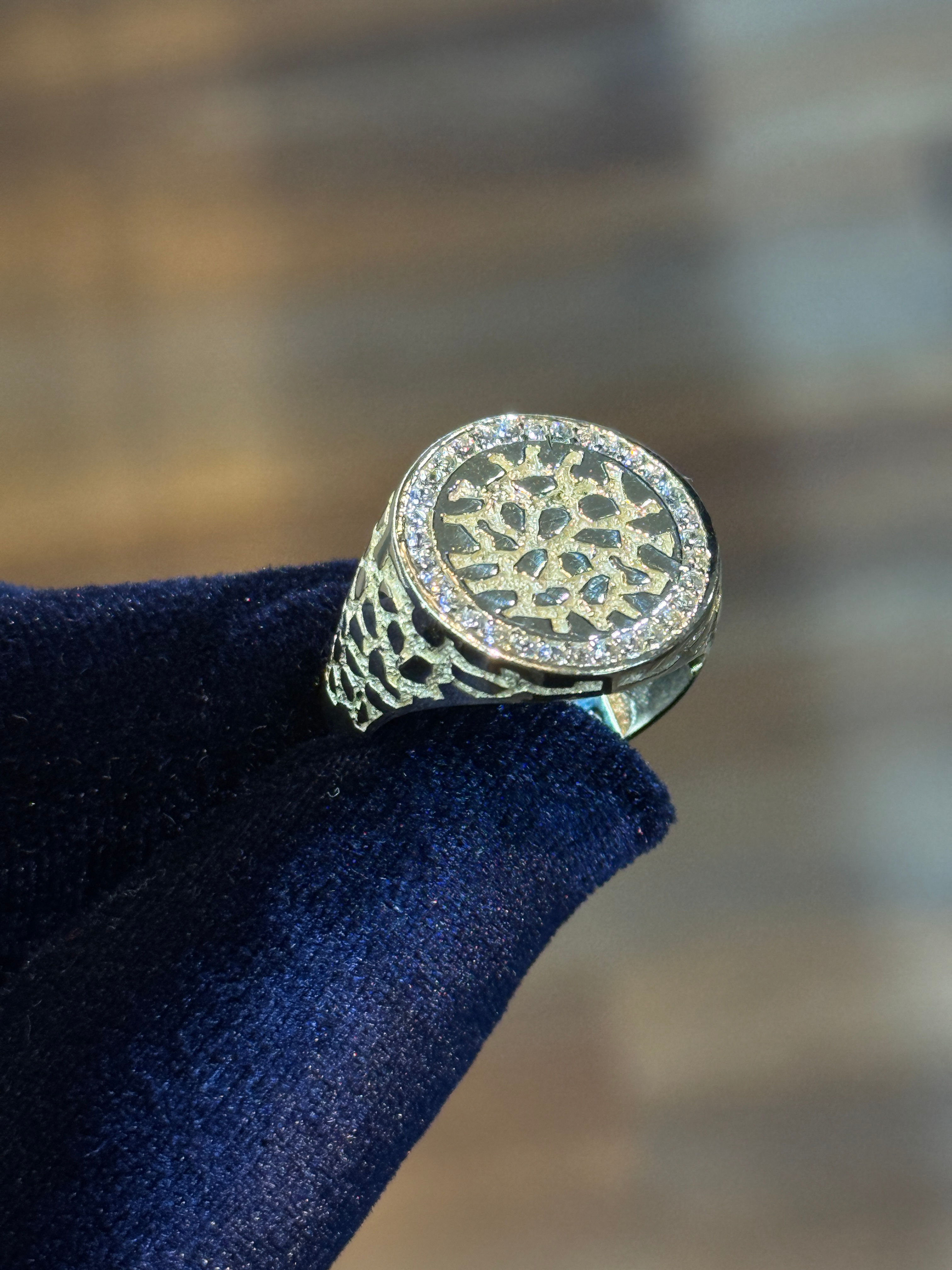 Men's CZ Nugget Ring