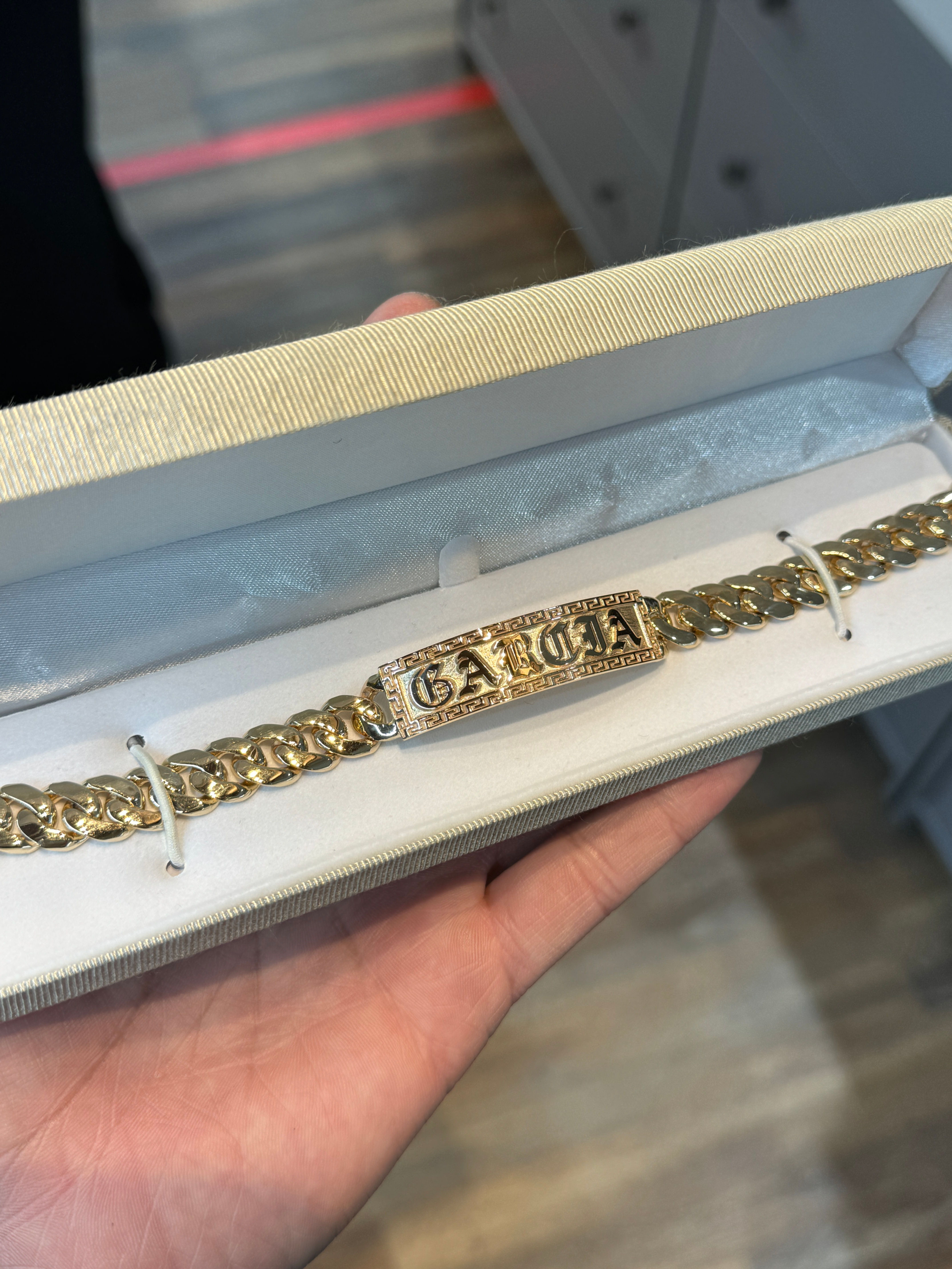 Men’s Cuban Link Greek ID Bracelet