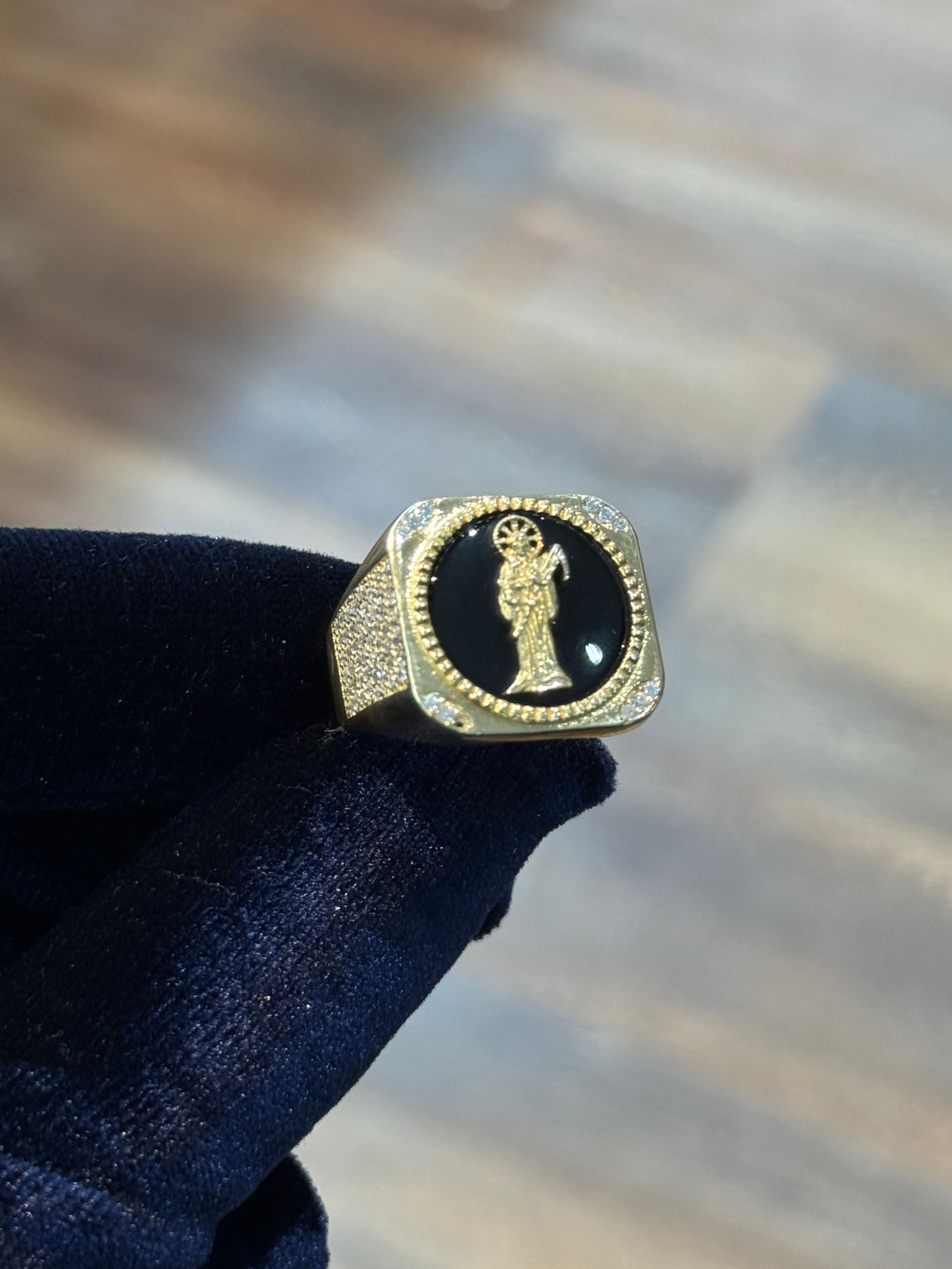 Men's Onyx Santa Muerte Ring