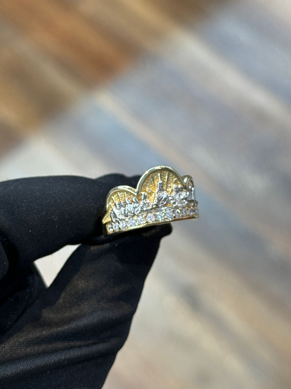 Men's CZ Last Supper Crown Ring