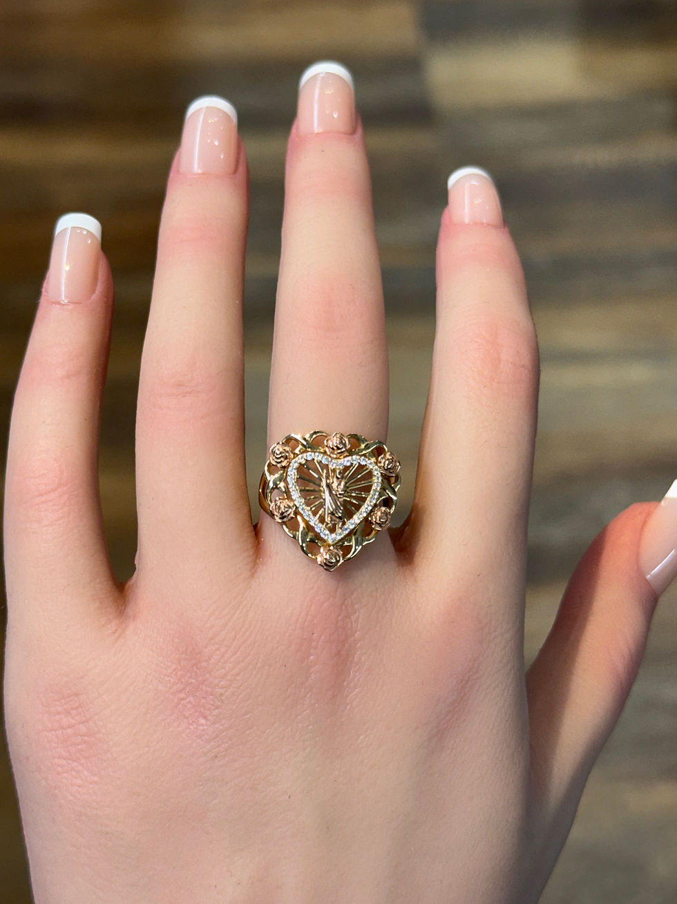 Miniatura: Women's Two Tone Heart San Judas  Ring