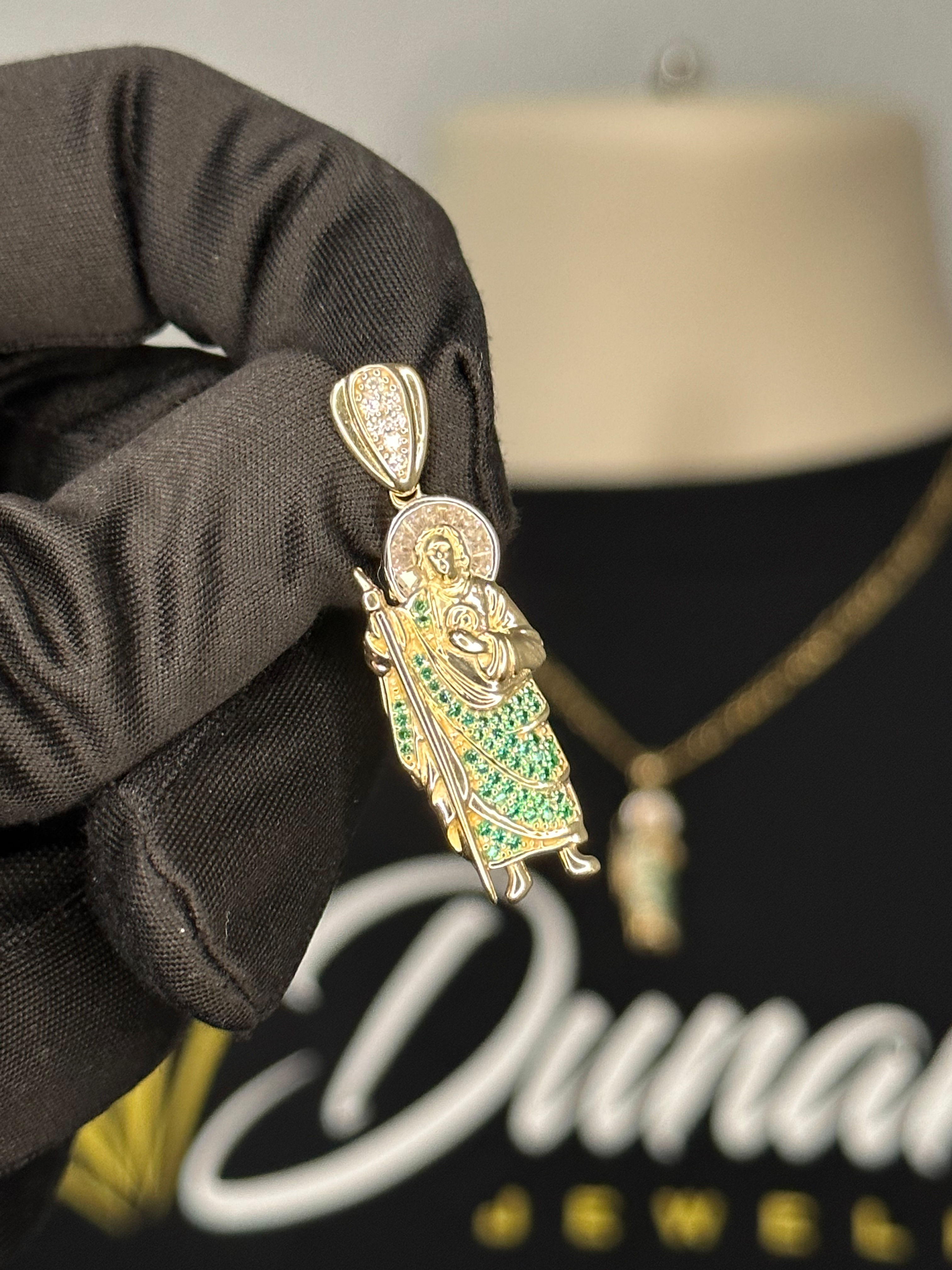 Green San Judas Pendant ( Chain Set or Pendant Only)