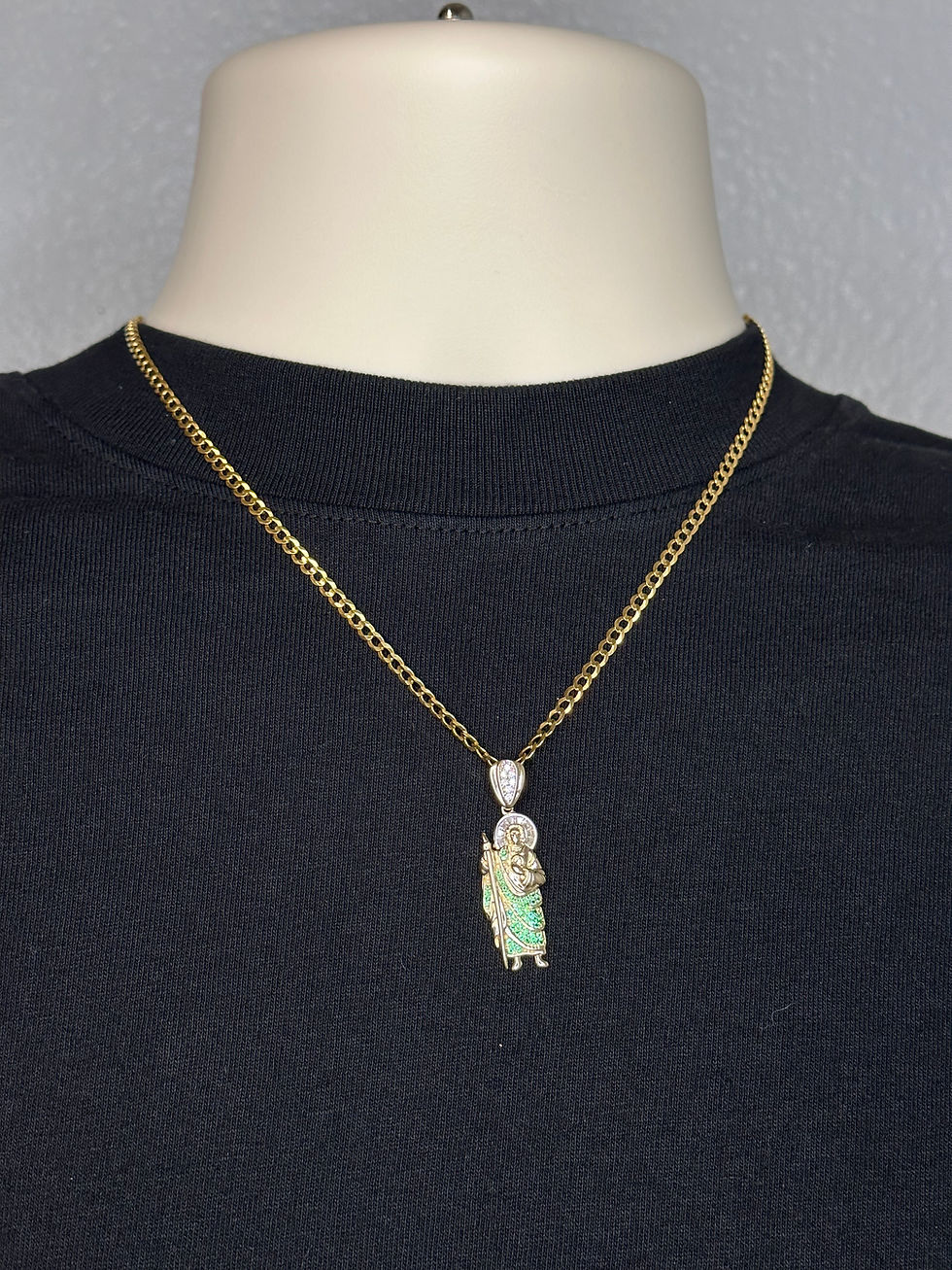 Thumbnail: Green San Judas Pendant ( Chain Set or Pendant Only)