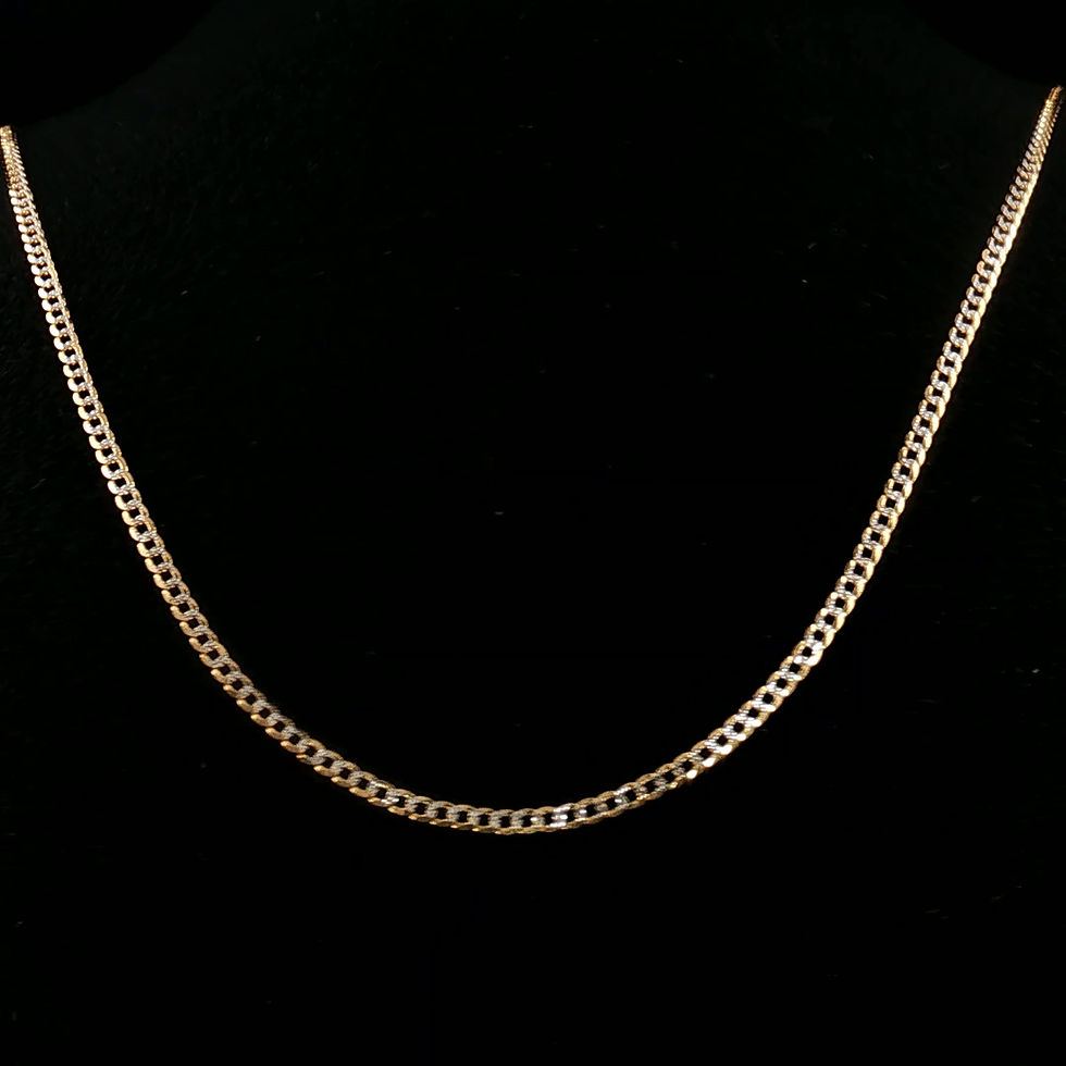 Thumbnail: Solid Two-Tone Cuban Chain (2mm)